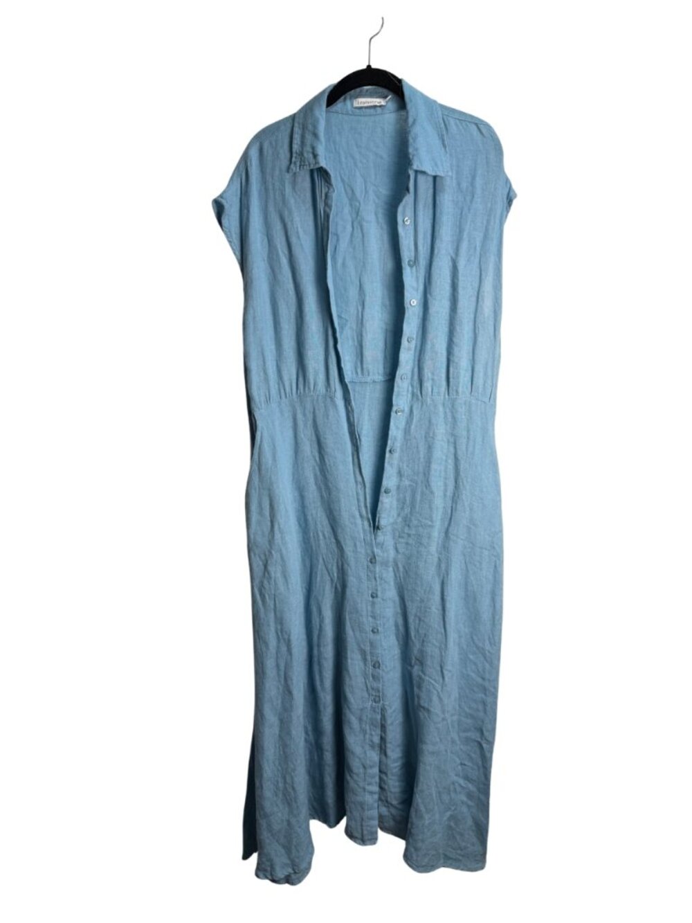 Brave + True Blue Collared Button Front Dress with Pockets Size M